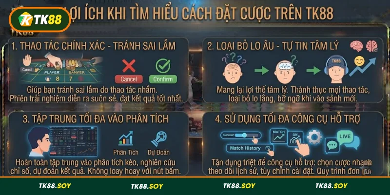 Lợi ích khi tìm hiểu cách đặt cược trên TK88