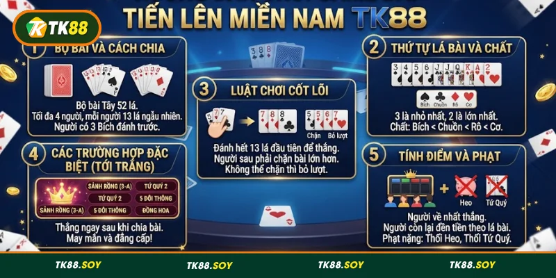 Nắm vững cách chơi Tiến Lên Miền Nam TK88